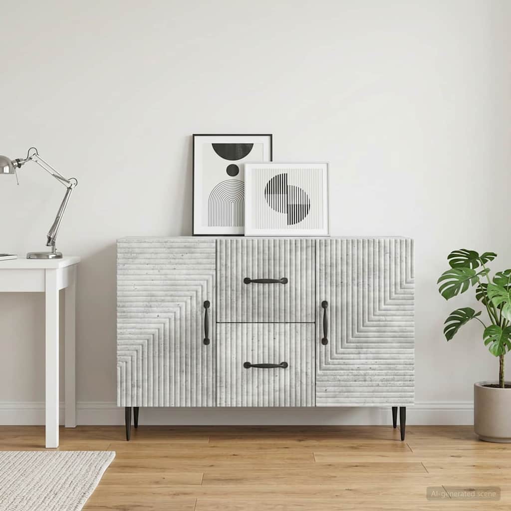 Sideboard Concrete Grey 89 x 34.5 x 60 cm Engineered Wood