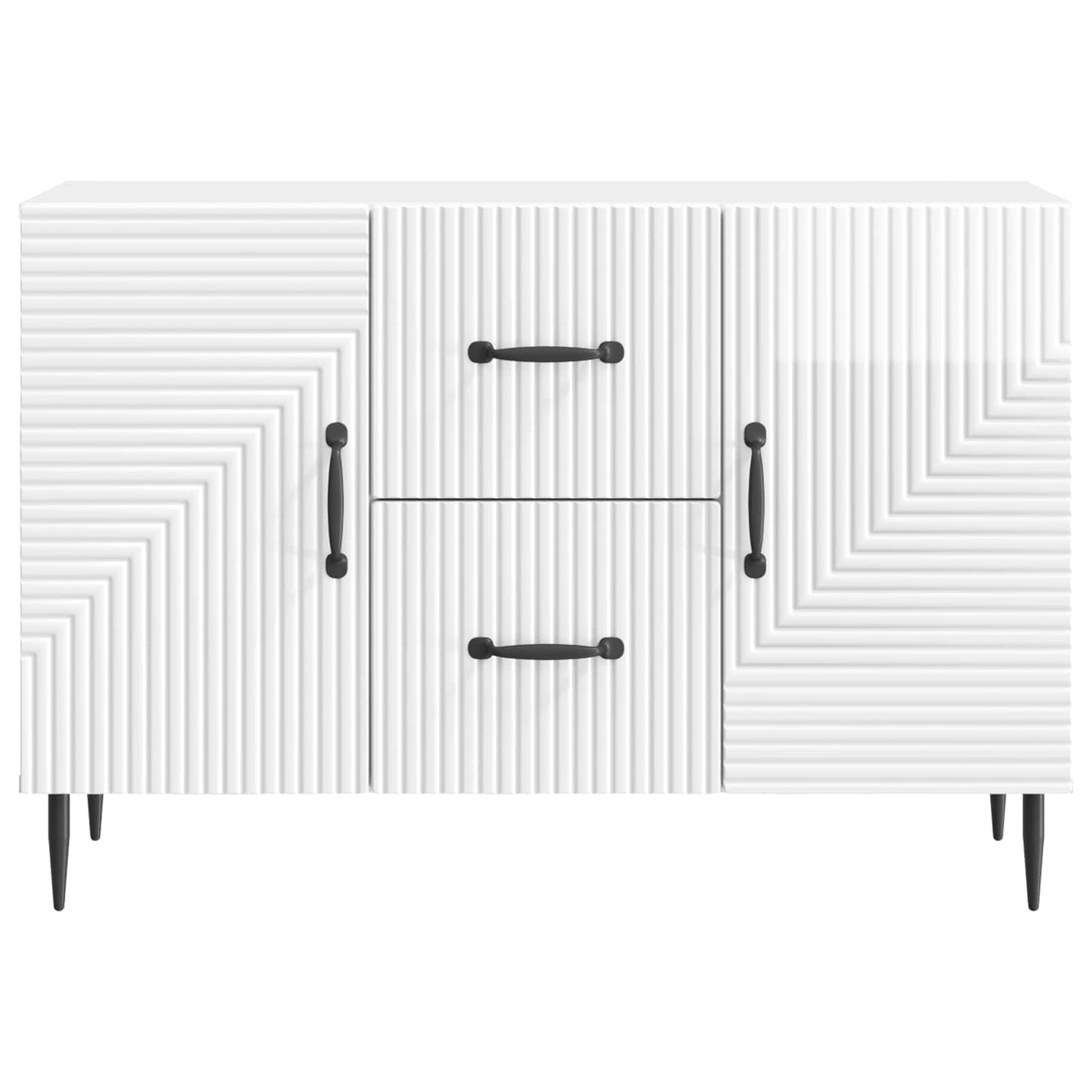 Sideboard High Gloss White 89 x 34.5 x 60 cm Engineered Wood