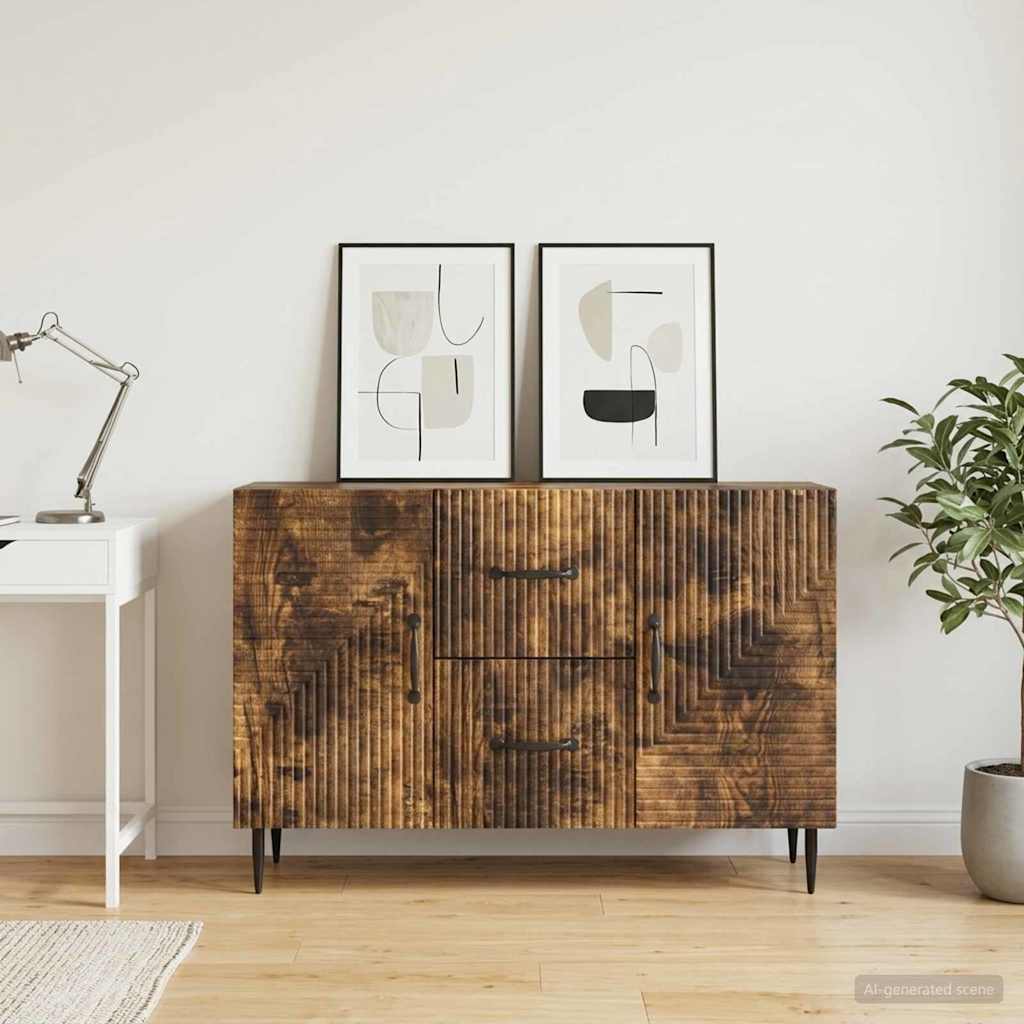 Sideboard Smoked Oak 89 x 34.5 x 60 cm Engineered Wood