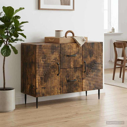 Sideboard Smoked Oak 89 x 34.5 x 60 cm Engineered Wood
