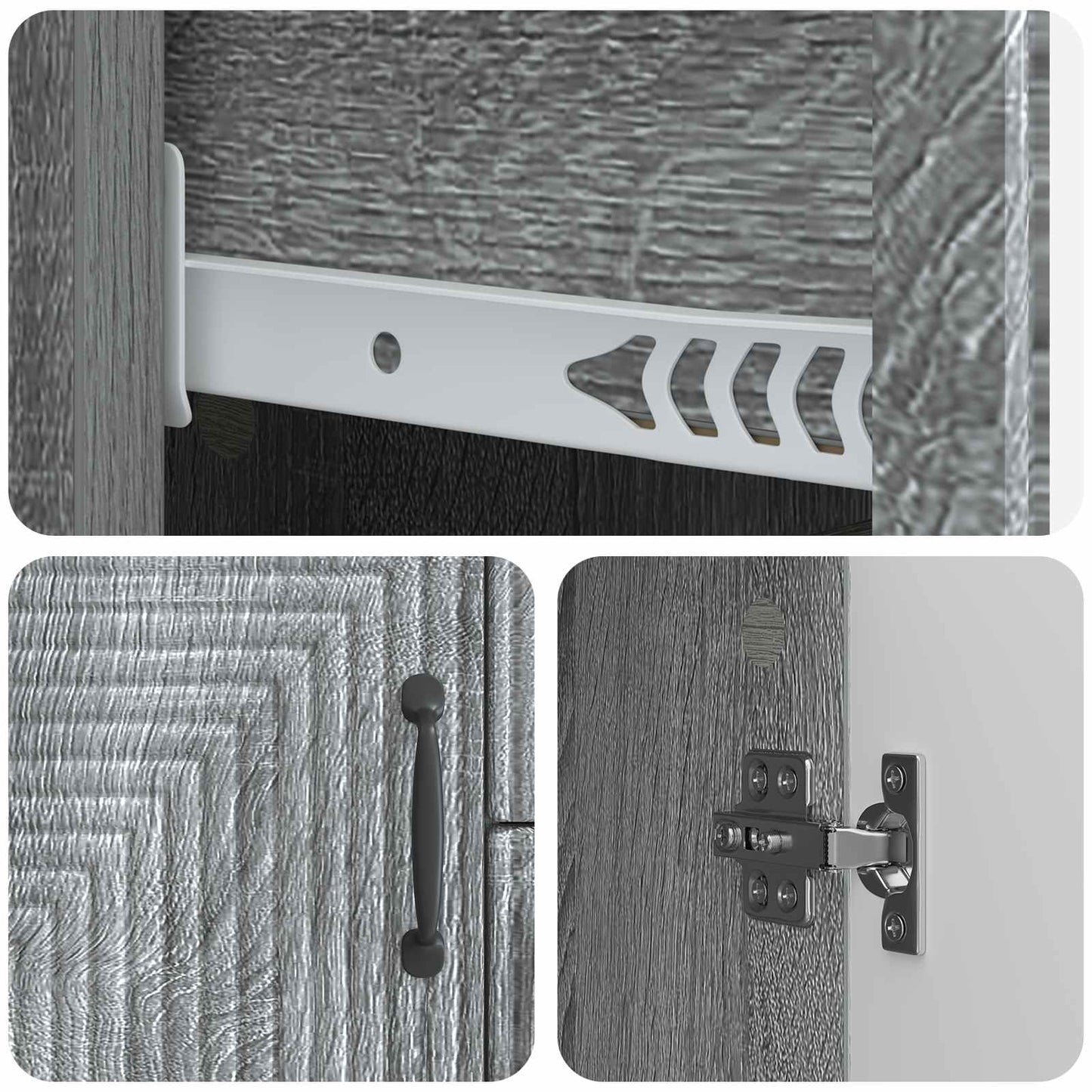 Sideboard Grey Sonoma 89 x 34.5 x 60 cm Engineered Wood
