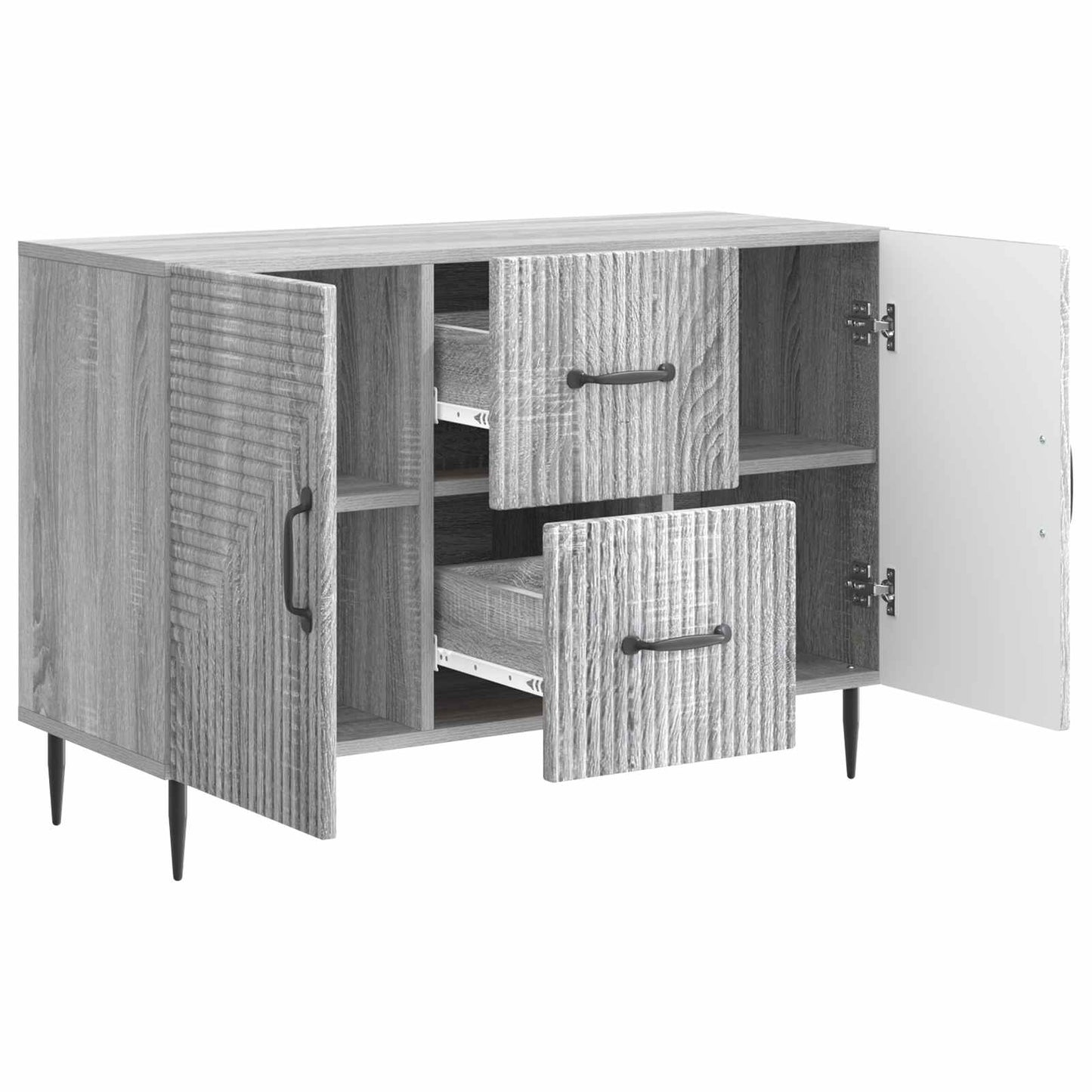 Sideboard Grey Sonoma 89 x 34.5 x 60 cm Engineered Wood