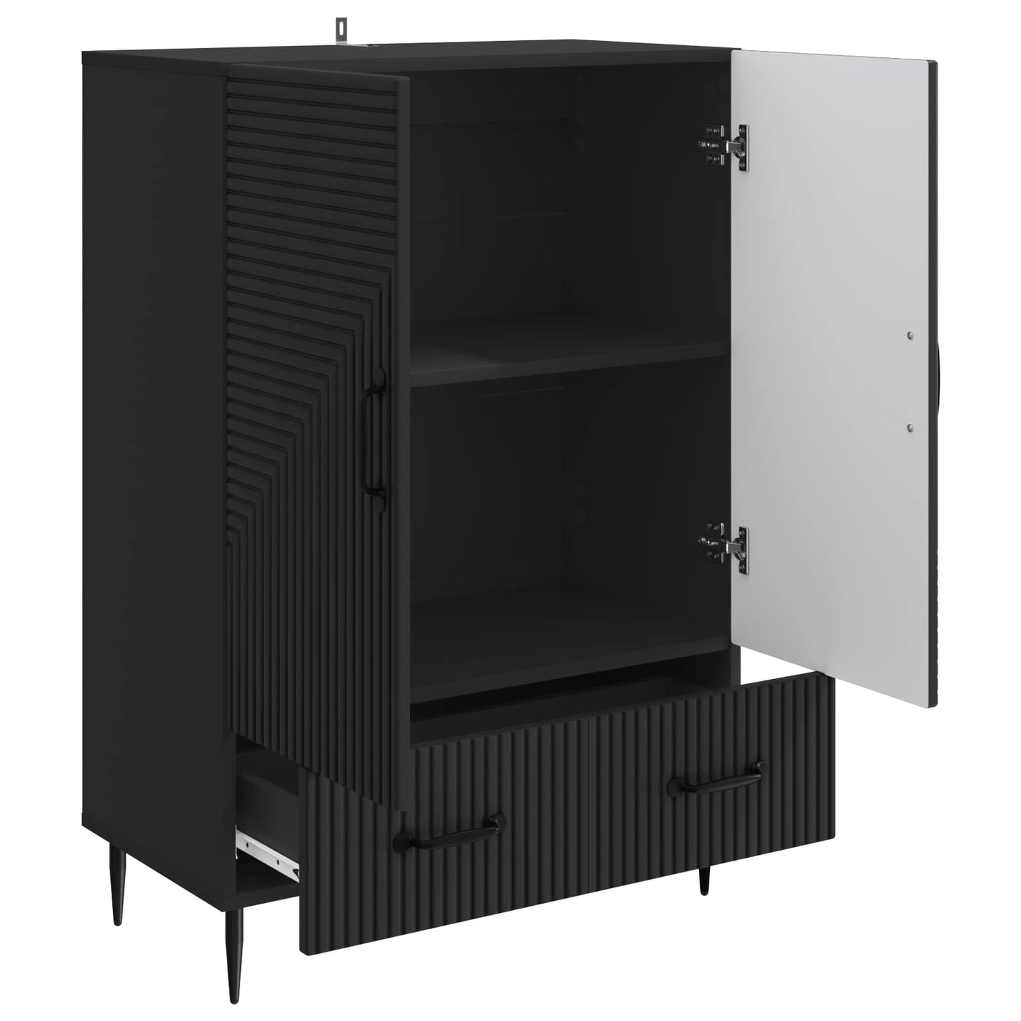 Sideboard with Drawer Black 66 x 34.5 x 95 cm Engineered Wood