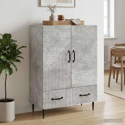 Sideboard Concrete Grey 66 x 34.5 x 95 cm Engineered Wood