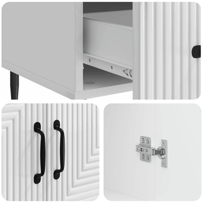 Sideboard High Gloss White 66 x 34.5 x 95 cm Engineered Wood