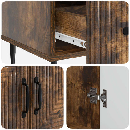 Sideboard Smoked Oak 66 x 34.5 x 95 cm Engineered Wood