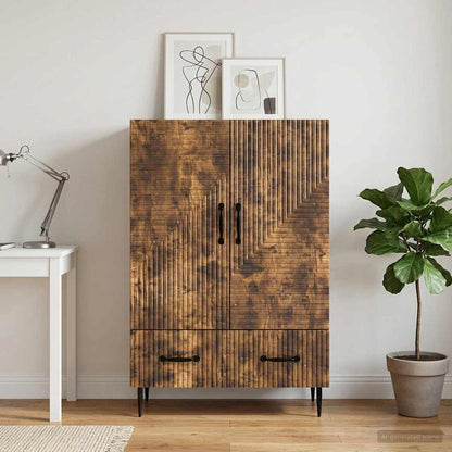Sideboard Smoked Oak 66 x 34.5 x 95 cm Engineered Wood