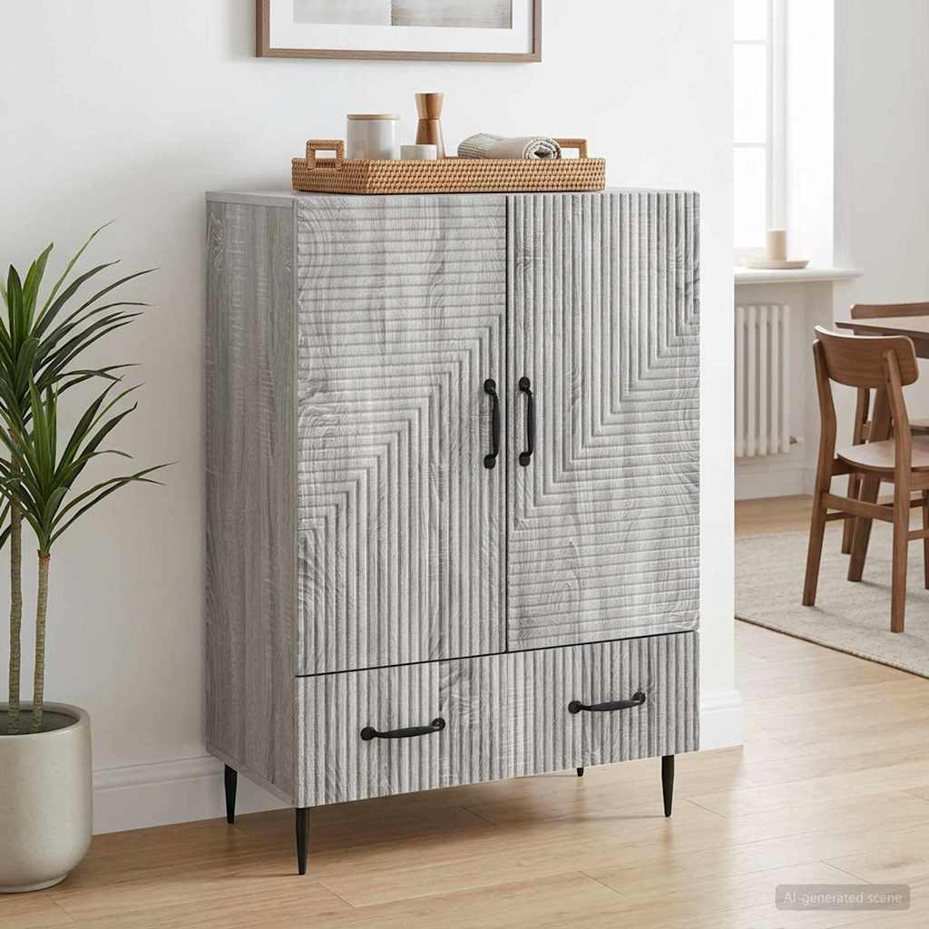 Sideboard Grey Sonoma 66 x 34.5 x 95 cm Engineered Wood