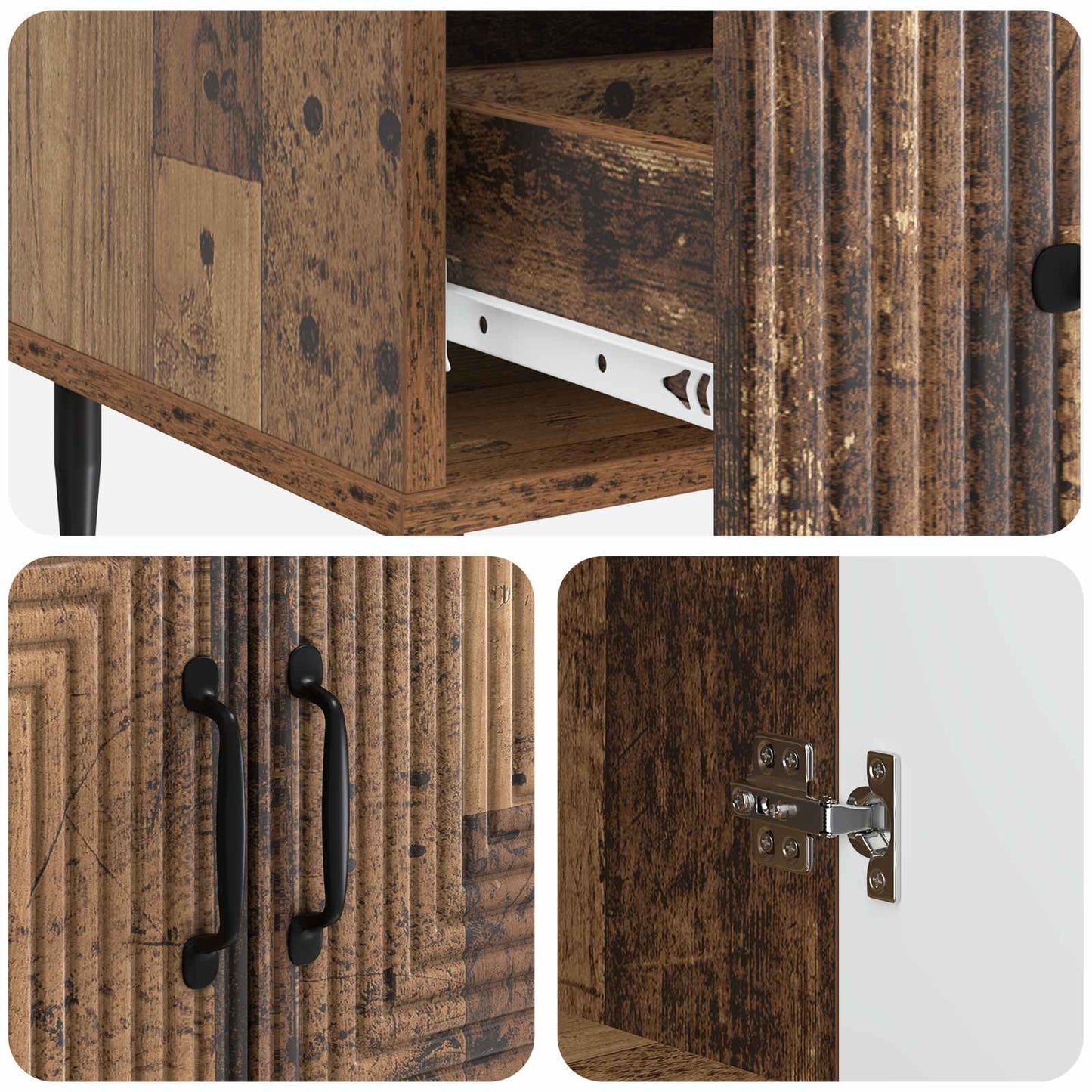 Sideboard Old Wood 66 x 34.5 x 95 cm Engineered Wood