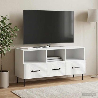 TV Cabinet with Drawer White 102 x 34.5 x 50 cm Engineered Wood