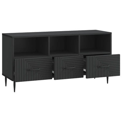 TV Cabinet with Drawer Black 102 x 34.5 x 50 cm Engineered Wood