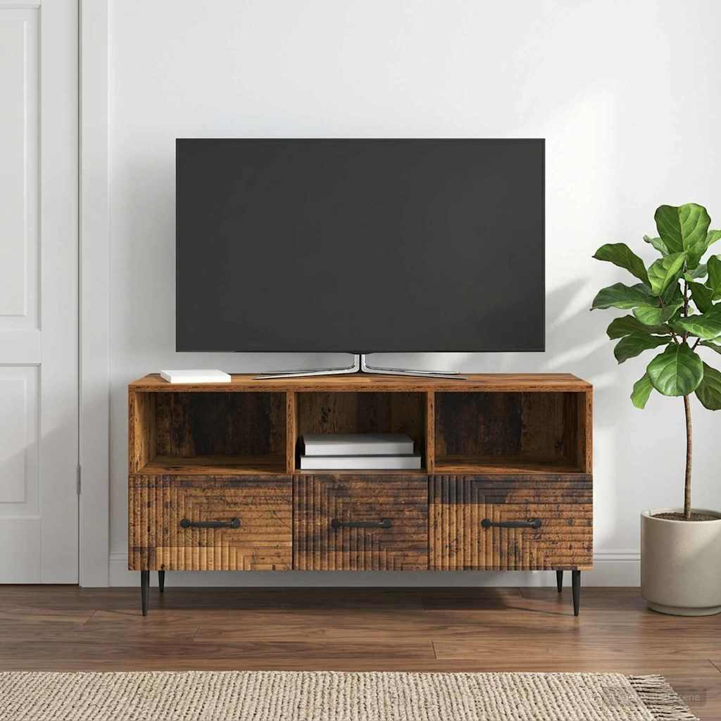 TV Cabinet Old Wood 102 x 34.5 x 50 cm Engineered Wood