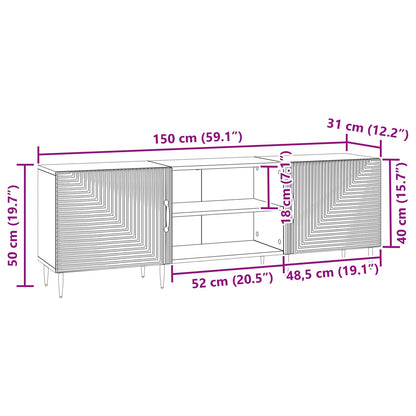 TV Cabinet Black 150 x 31 x 50 cm Engineered Wood
