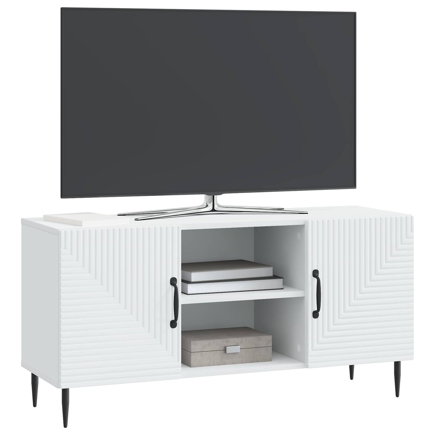 TV Cabinet White 102 x 34.5 x 50 cm Engineered Wood