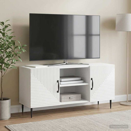 TV Cabinet High Gloss White 102 x 34.5 x 50 cm Engineered Wood