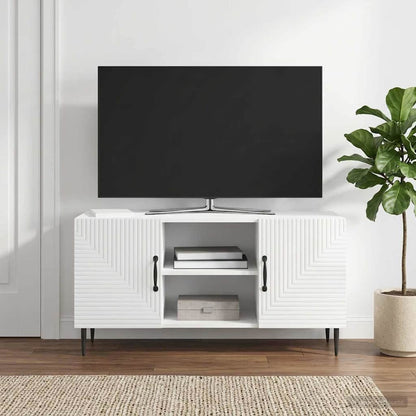 TV Cabinet High Gloss White 102 x 34.5 x 50 cm Engineered Wood