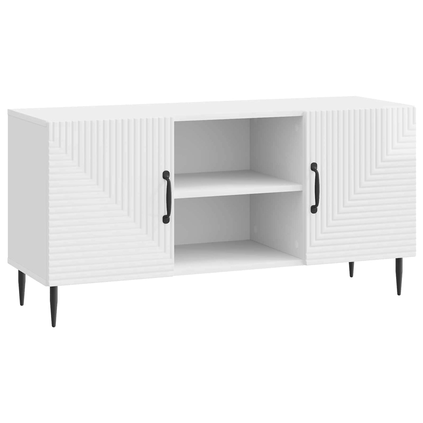 TV Cabinet High Gloss White 102 x 34.5 x 50 cm Engineered Wood