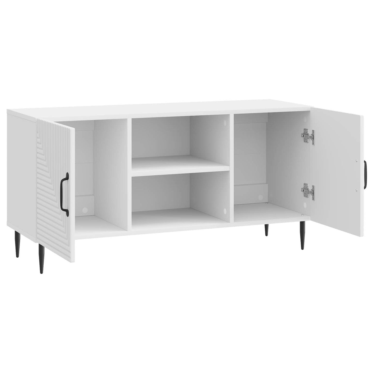 TV Cabinet High Gloss White 102 x 34.5 x 50 cm Engineered Wood