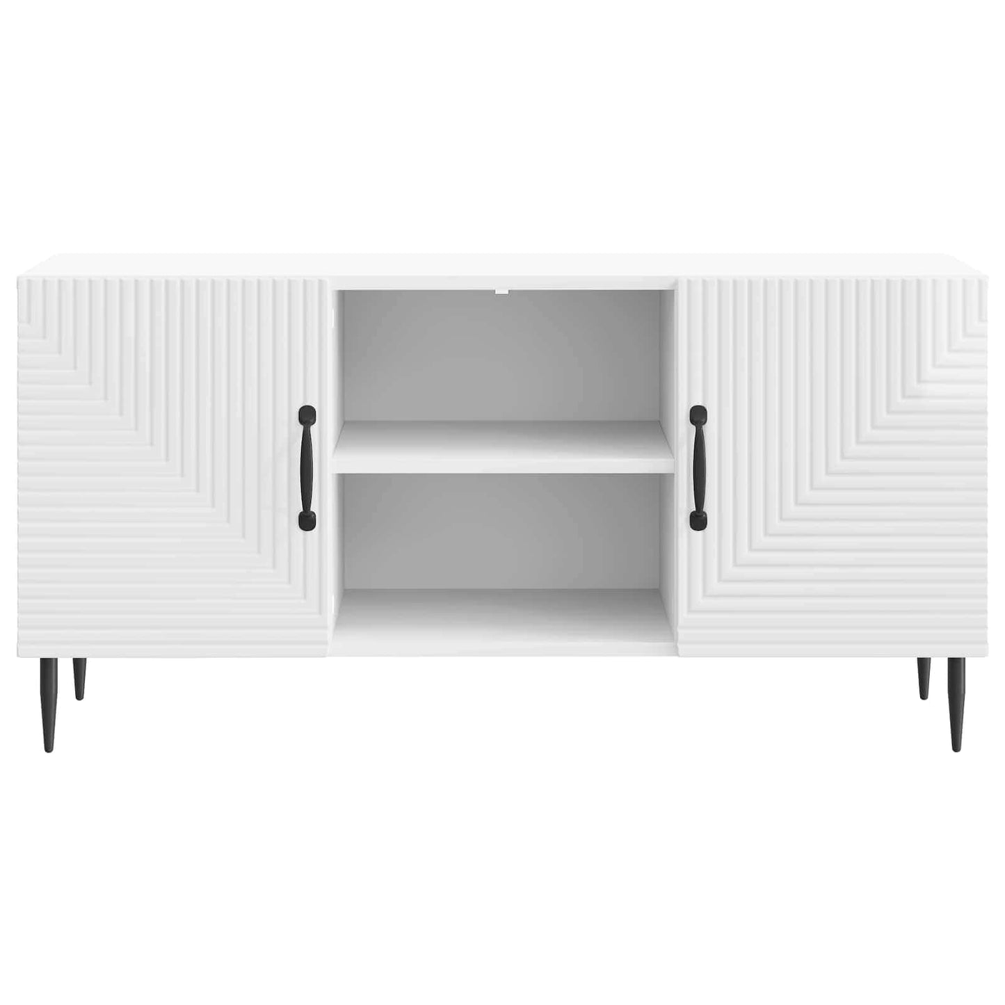 TV Cabinet High Gloss White 102 x 34.5 x 50 cm Engineered Wood
