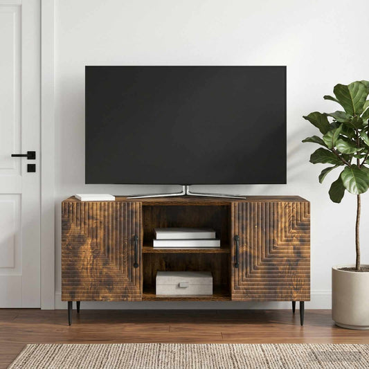 TV Cabinet Smoked Oak 102 x 34.5 x 50 cm Engineered Wood