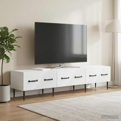 TV Cabinet with Drawer White 147 x 34.5 x 30 cm Engineered Wood