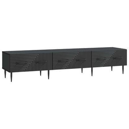 TV Cabinet with Drawer Black 147 x 34.5 x 30 cm Engineered Wood