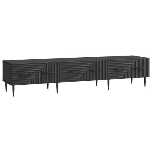 TV Cabinet with Drawer Black 147 x 34.5 x 30 cm Engineered Wood