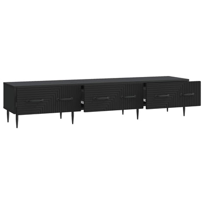 TV Cabinet with Drawer Black 147 x 34.5 x 30 cm Engineered Wood