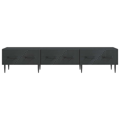 TV Cabinet with Drawer Black 147 x 34.5 x 30 cm Engineered Wood