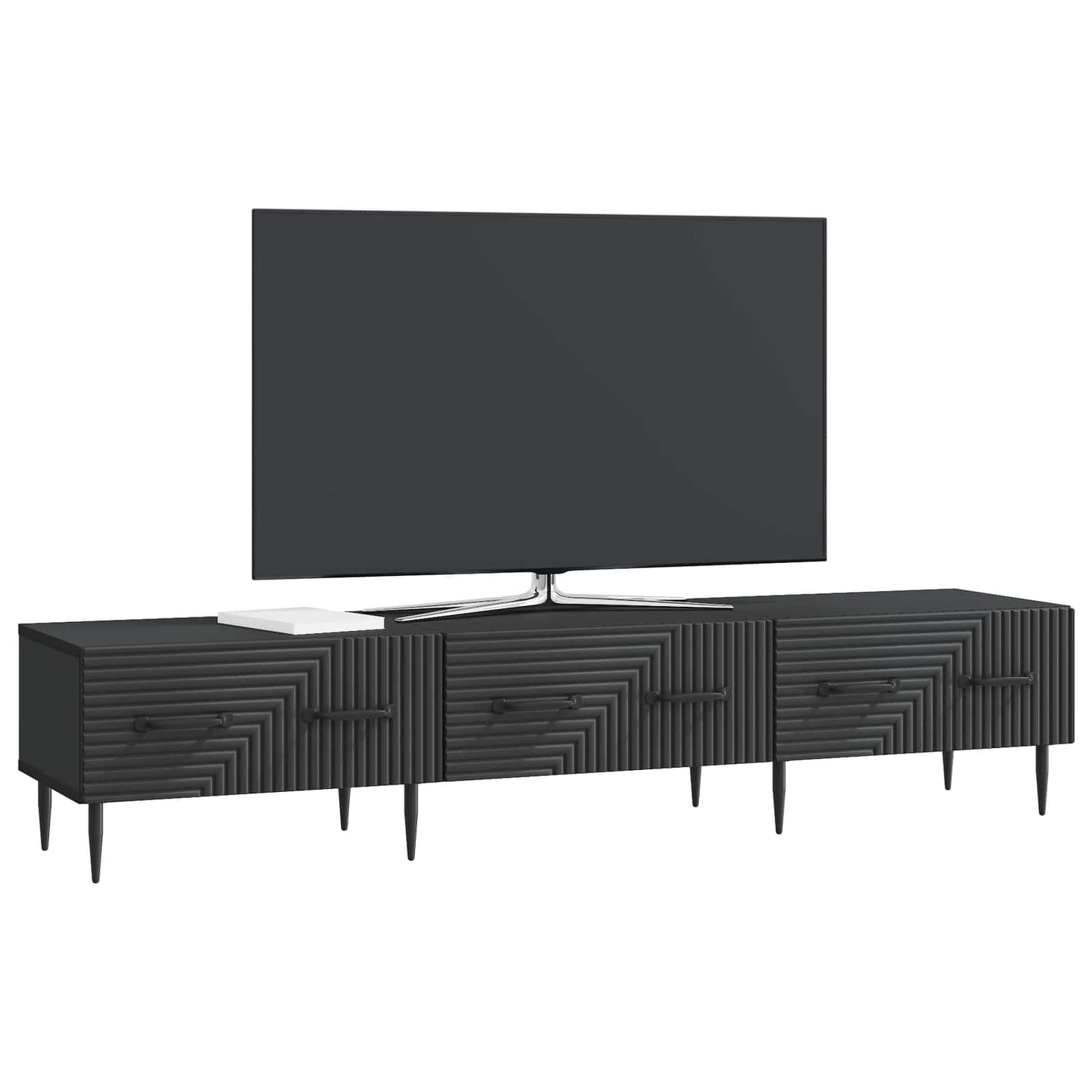 TV Cabinet with Drawer Black 147 x 34.5 x 30 cm Engineered Wood