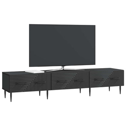 TV Cabinet with Drawer Black 147 x 34.5 x 30 cm Engineered Wood