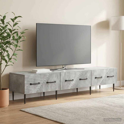 TV Cabinet Concrete Grey 147 x 34.5 x 30 cm Engineered Wood