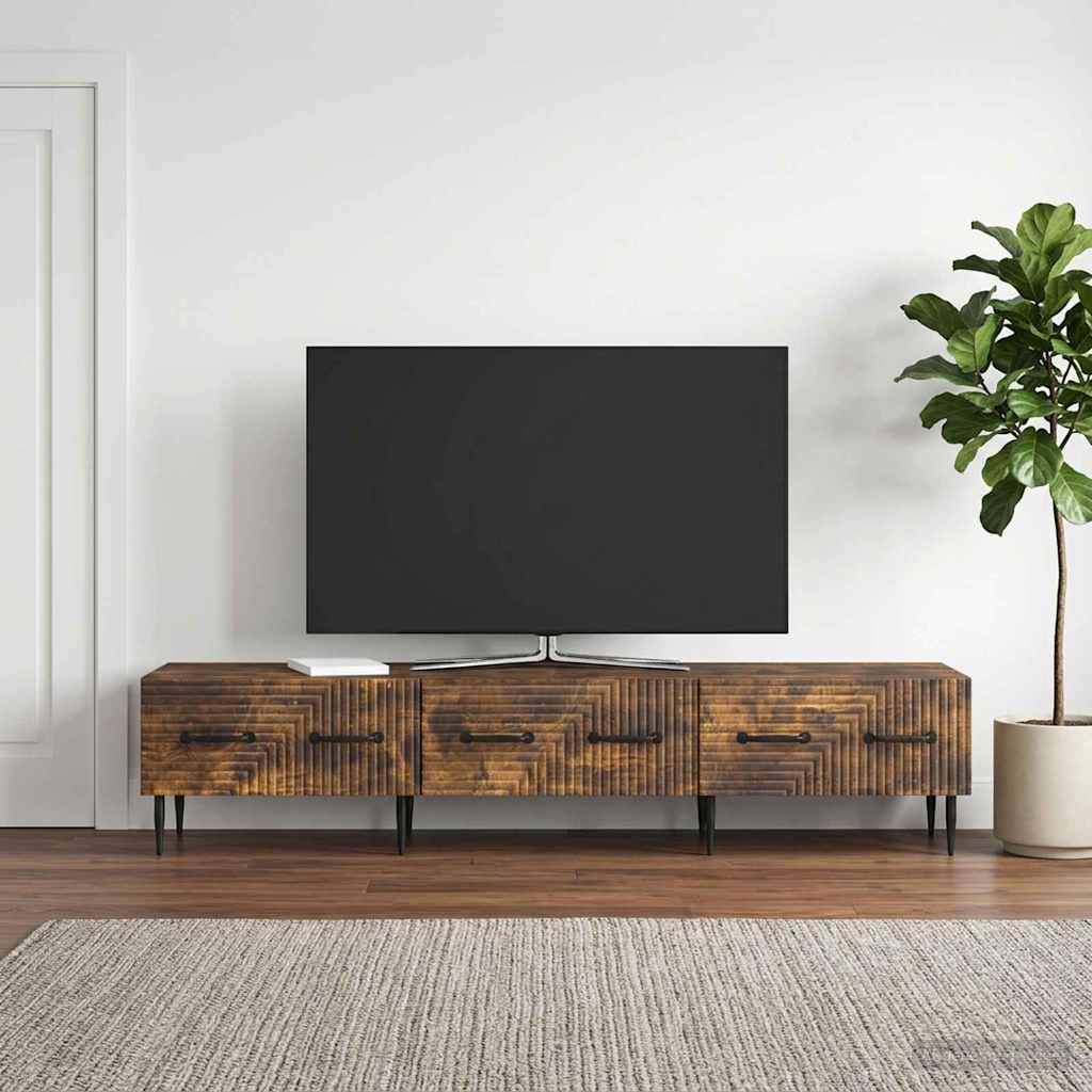 TV Cabinet Smoked Oak 147 x 34.5 x 30 cm Engineered Wood