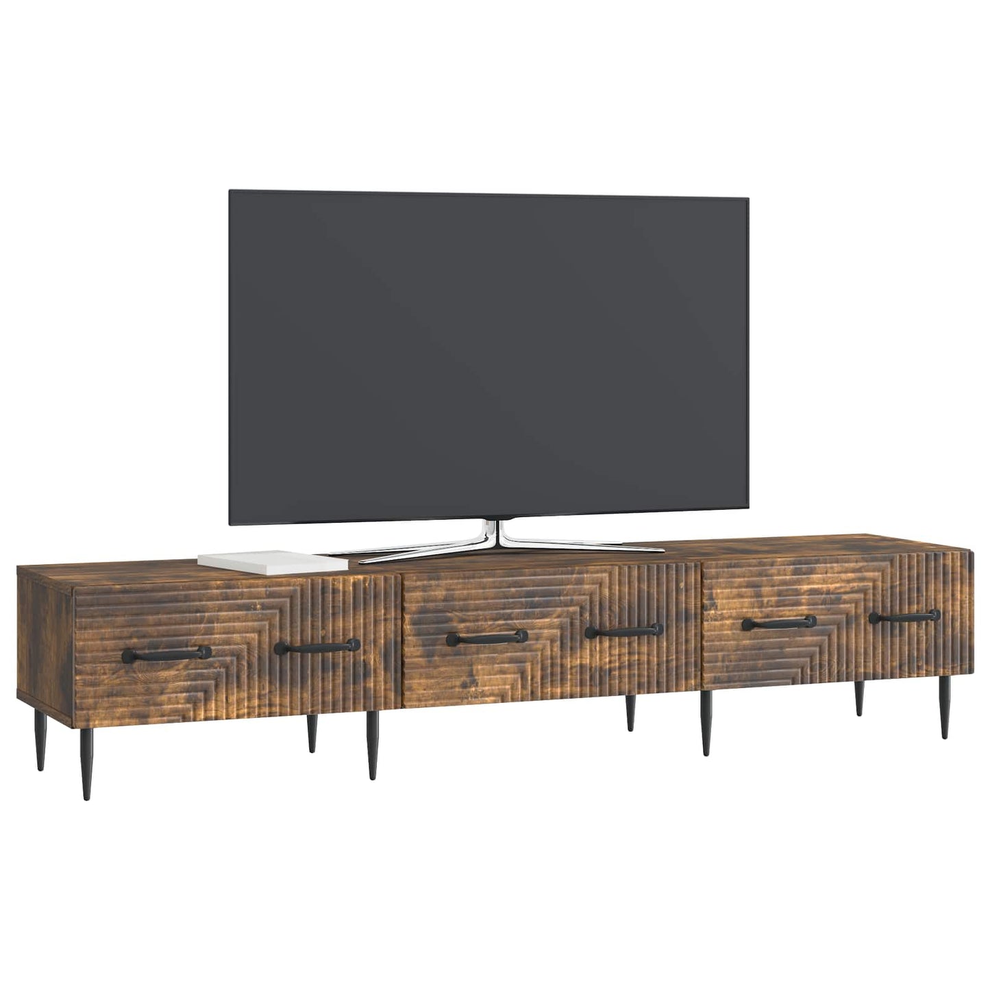 TV Cabinet Smoked Oak 147 x 34.5 x 30 cm Engineered Wood