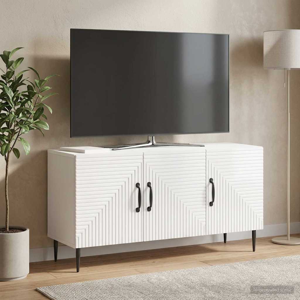 TV Cabinet High Gloss White 99 x 34.5 x 50 cm Engineered Wood