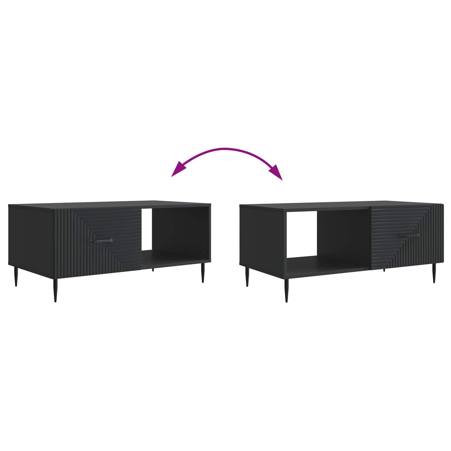 Coffee Table Black 90 x 50 x 40 cm Engineered Wood