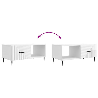Coffee Table High Gloss White 90 x 50 x 40 cm Engineered Wood