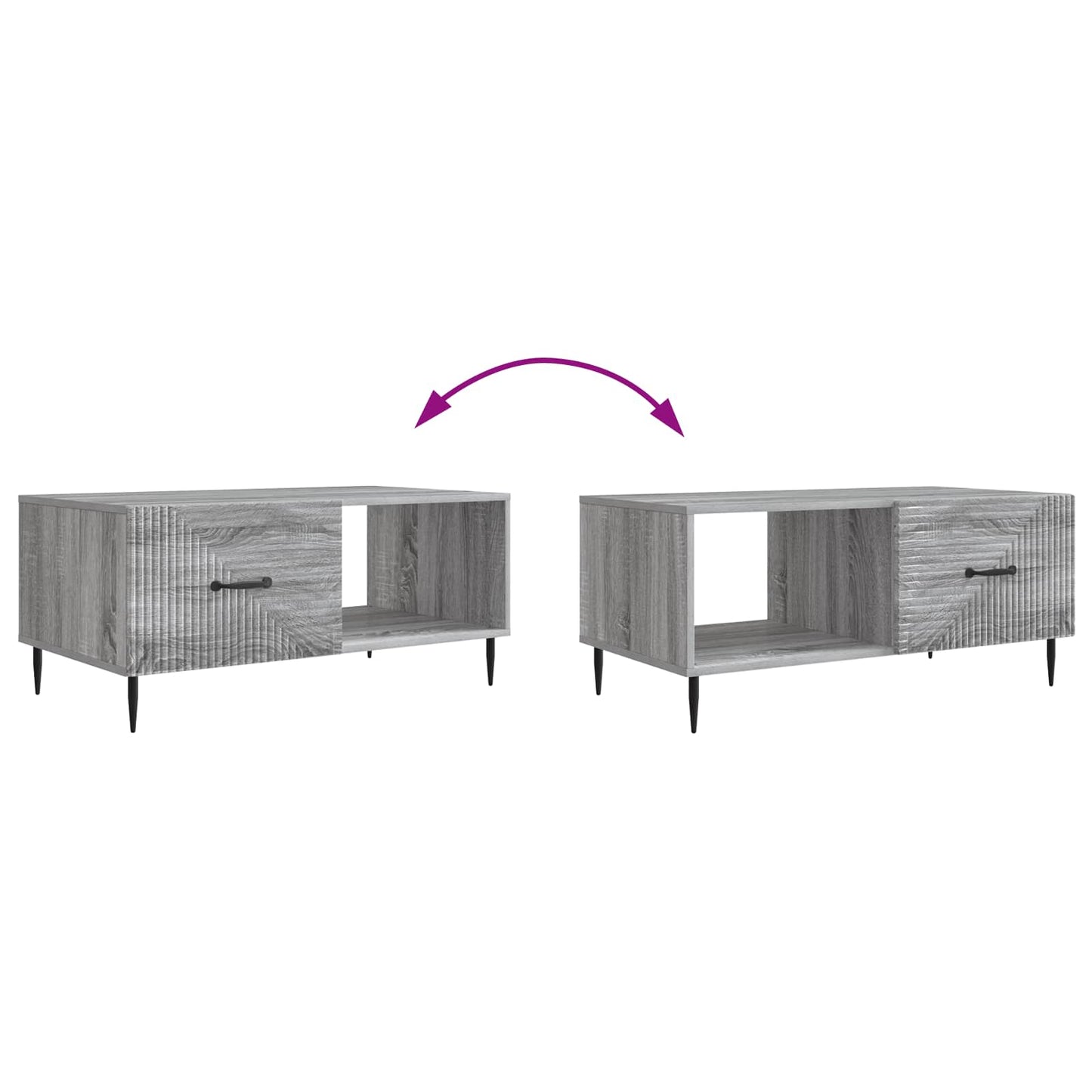 Coffee Table Grey Sonoma 90 x 50 x 40 cm Engineered Wood