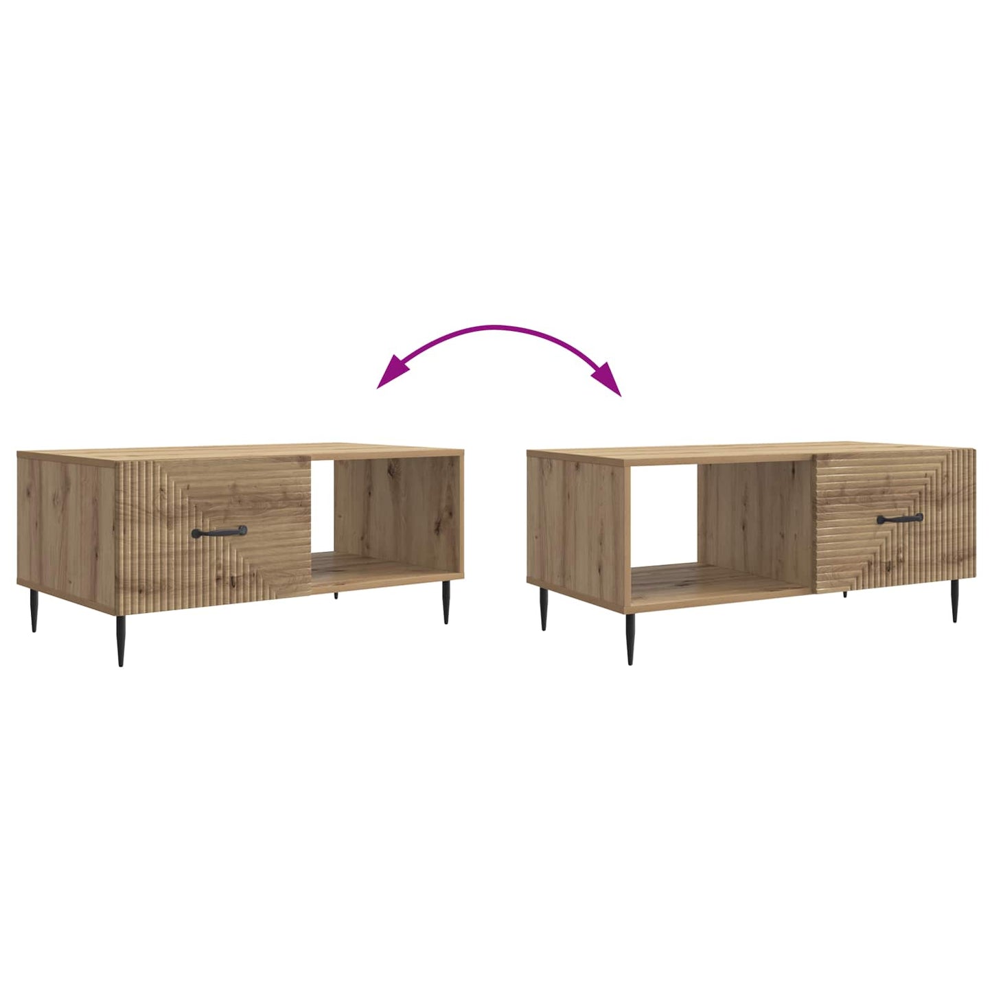 Coffee Table Artisan Oak 90 x 50 x 40 cm Engineered Wood