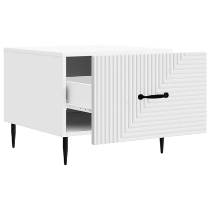 Coffee Table with Drawer White 49 x 50 x 40 cm Engineered Wood