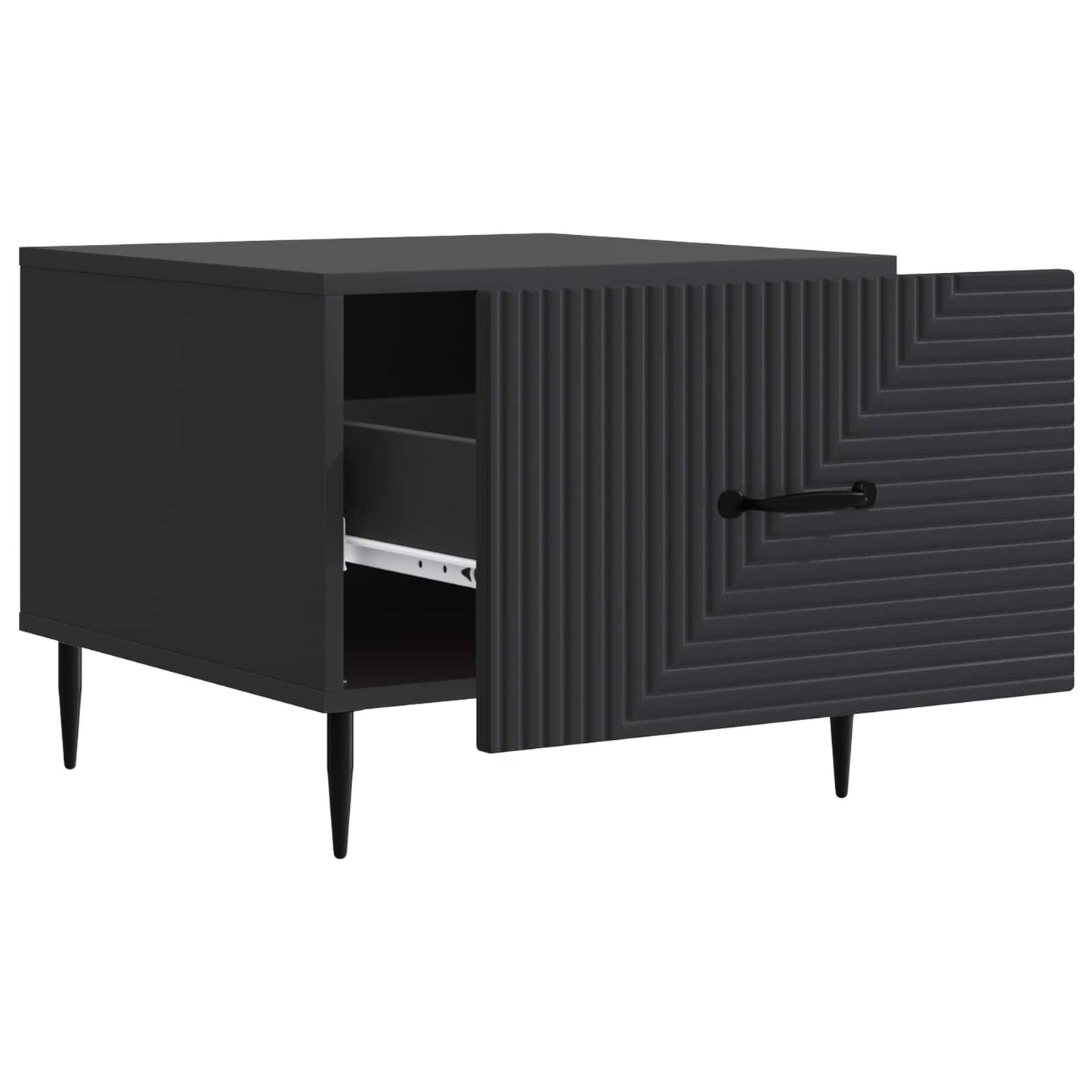 Coffee Table with Drawer Black 49 x 50 x 40 cm Engineered Wood