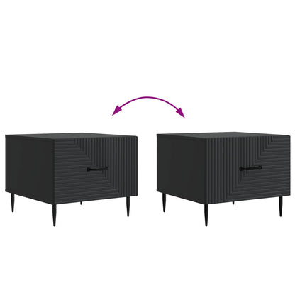 Coffee Table with Drawer Black 49 x 50 x 40 cm Engineered Wood
