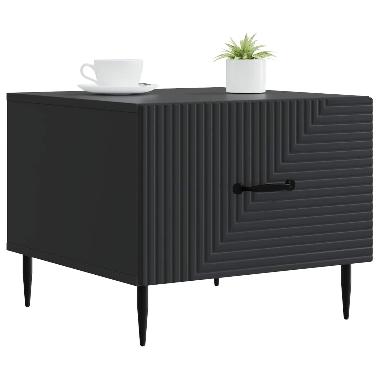 Coffee Table with Drawer Black 49 x 50 x 40 cm Engineered Wood