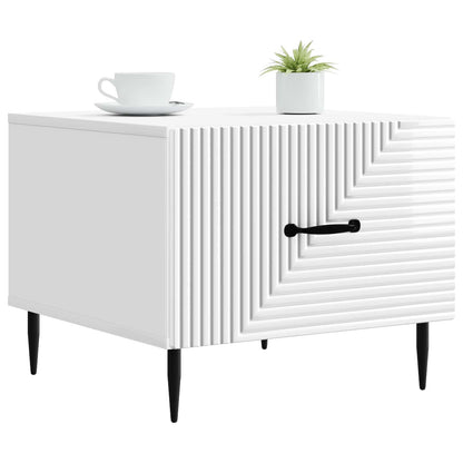 Coffee Table High Gloss White 49 x 50 x 40 cm Engineered Wood