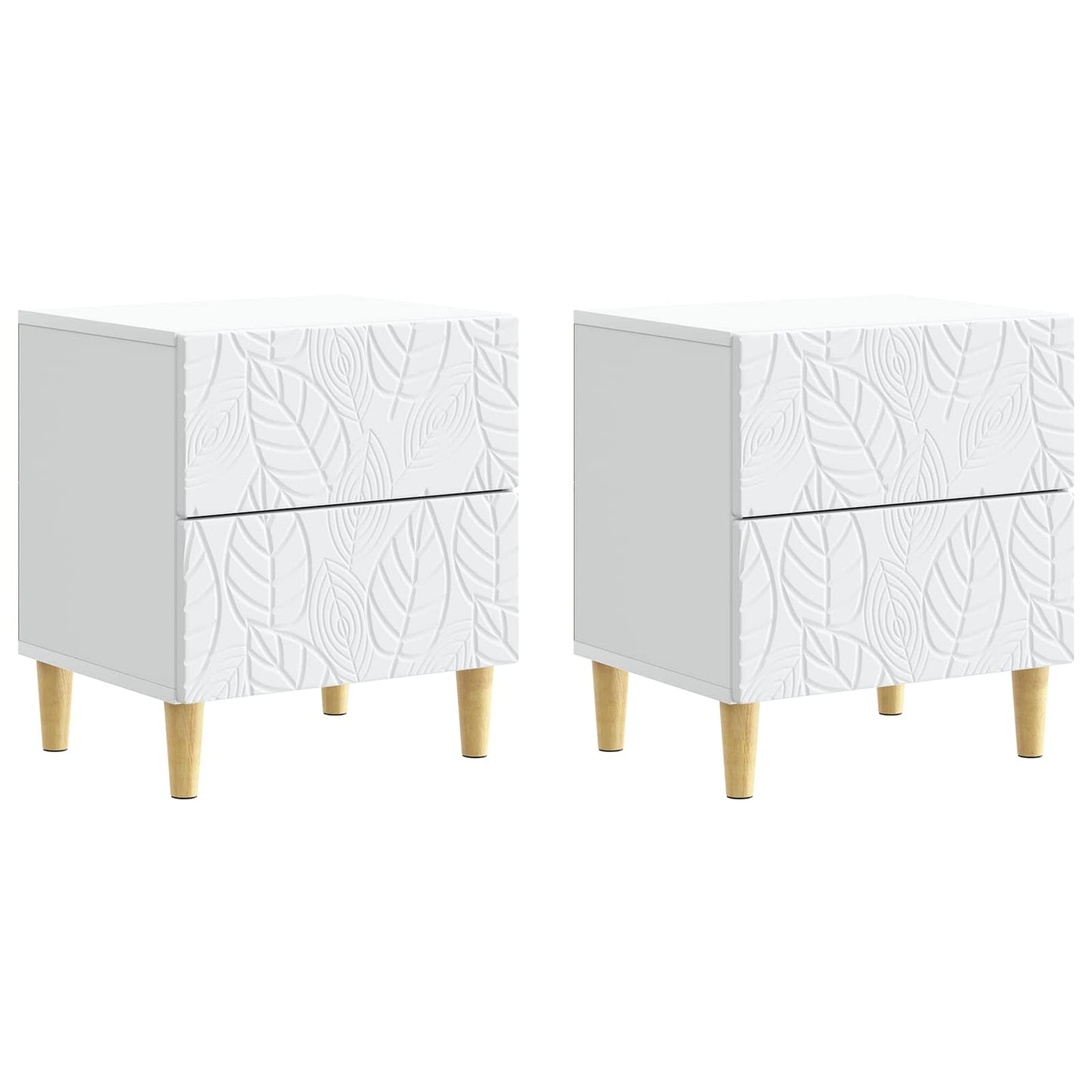 Bedside Table 2 pcs White 43 x 34.5 x 48 cm Engineered Wood