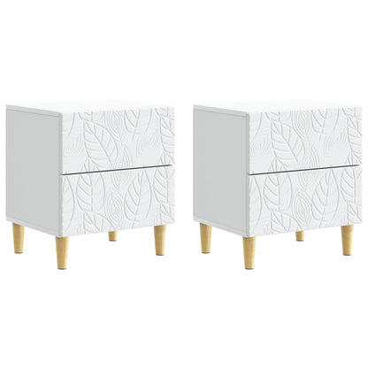 Bedside Table 2 pcs White 43 x 34.5 x 48 cm Engineered Wood