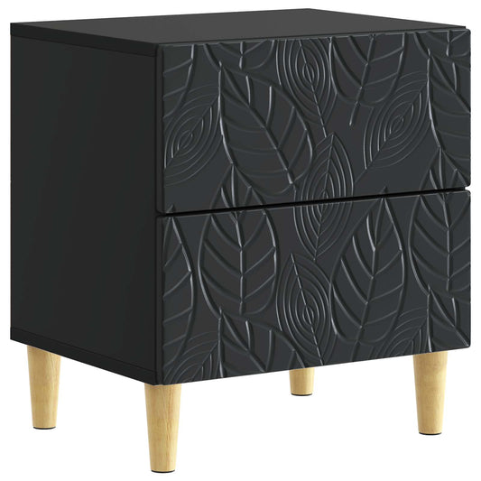 Bedside Table Black 43 x 34.5 x 48 cm Engineered Wood
