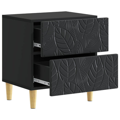 Bedside Table Black 43 x 34.5 x 48 cm Engineered Wood