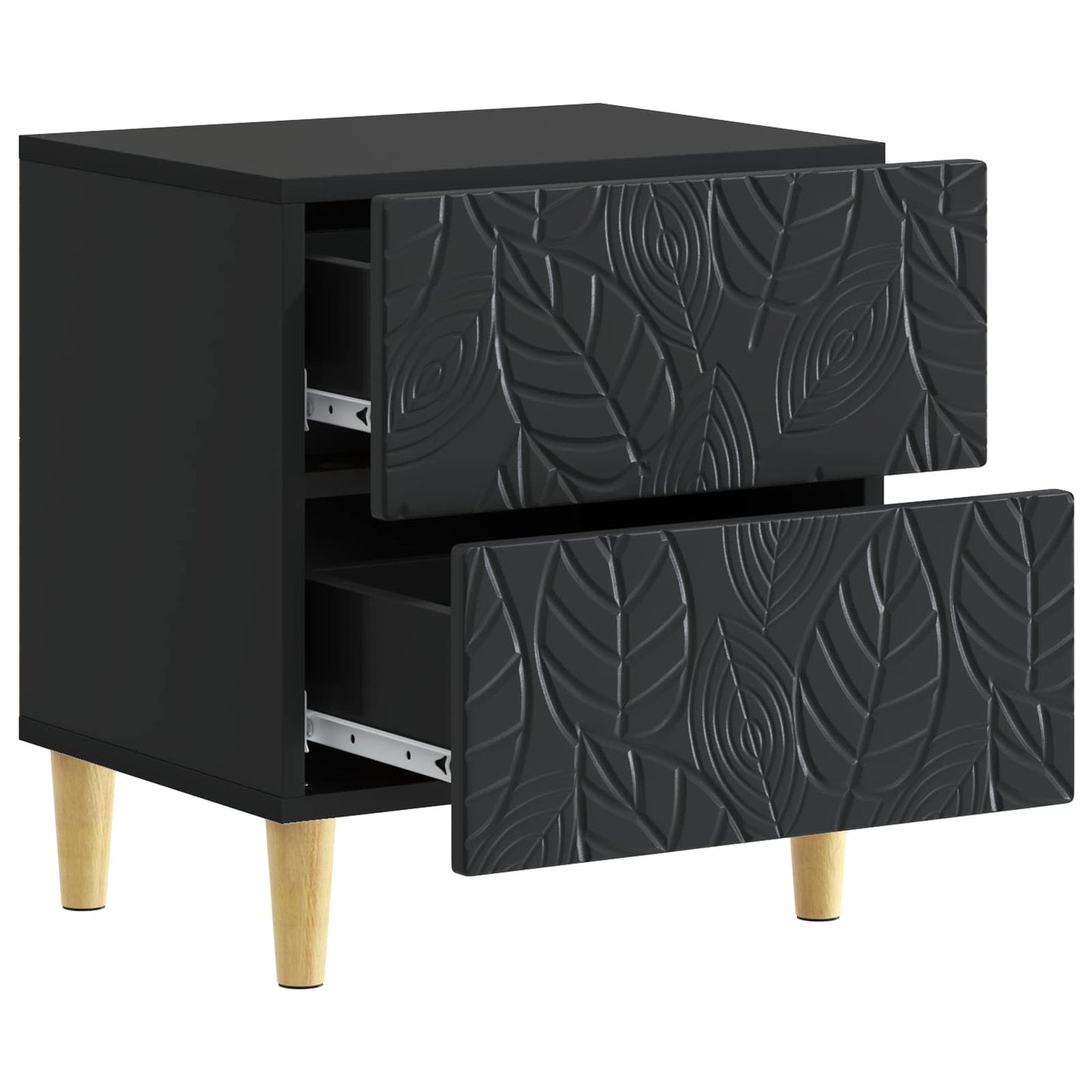 Bedside Table 2 pcs Black 43 x 34.5 x 48 cm Engineered Wood