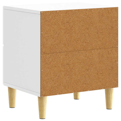 Bedside Table High Gloss White 43 x 34.5 x 48 cm